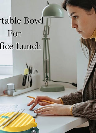 AI LOVE PEACE Ramen Bowl, 40 oz Microwaveable Noodle Cooker for Ramen, Pho, Soup, and Pasta, Dishwasher Safe and Portable, Ideal for Home, Office, Dorm, or Gift (Green)