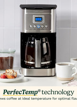 Cuisinart 14-Cup Coffee Maker, Programmable PerfecTemp Glass Carafe Coffee Machine with 1-4 Cup Setting, Brew Strength Control and Brew Pause, Stainless Steel, DCC-3200NAS