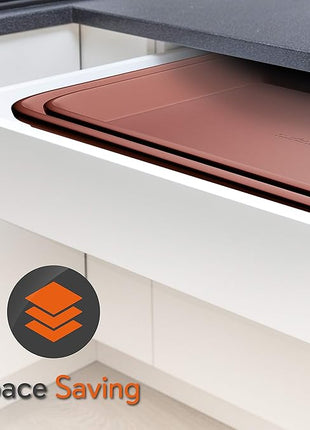 NutriChef 2-Piece Nonstick Cookie Sheets for Baking - Premium Medium & Large Size Baking Sheet Set - Thick Carbon Steel Bakeware Trays - Dishwasher Safe, Rose Gold