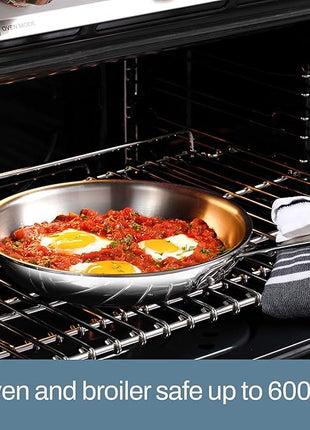 All-Clad D3 3-Ply Stainless Steel Fry Pan Set 2 Piece, 8, 10, Inch Induction Oven Broiler Safe 600F Pots and Pans, Cookware Silver