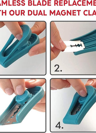 KneadAce Upgraded Extractable & Magnetic Bread Lame Dough Scoring Tool - Professional Sourdough scoring tool for Sourdough Bread baking & Bread Making Tools - Scoring Patterns booklet & 5 Razor Blades