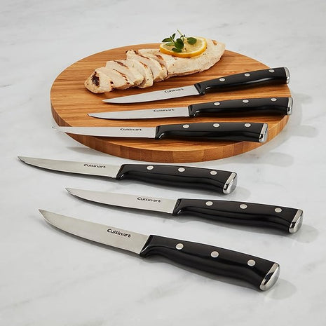 Cuisinart C77TR-S6SK Triple Rivet Collection 6-Piece Steak Knife Set,Black