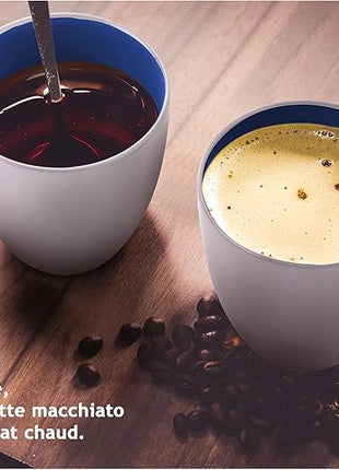 MIAMIO - Set of 6 Stoneware Coffee Mugs 12 Ounce/Cup Set - Le Papillon Collection (White-Colourful)