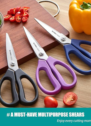 KUNIFU Kitchen Scissors, All Purpose Kitchen Shears, Heavy Duty Come Apart Scissors Gadgets Utensils - Blue