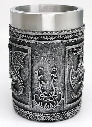 alikiki Dungeons and Dragons Coffee Mug Large - GOT D&D Gaming Beer Mugs Gifts for Men - 21oz Stainless Steel Drinking Tankard Coffee Cup Dragon Gift for Lovers Collector Party Decoration