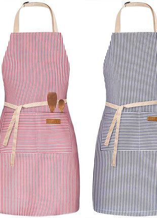 2 Pack Adjustable Bib Apron with 2 Pockets Chef Cooking Kitchen Restaurant Aprons for Women Men