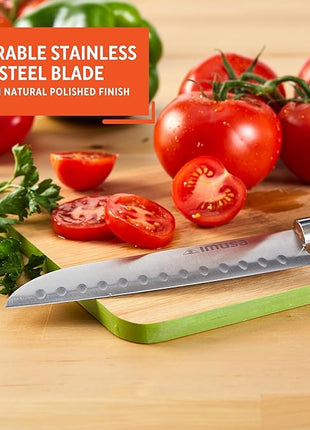 IMUSA 6in Chef WL Stainless Steel Santoku Knife with Wood Look Handle