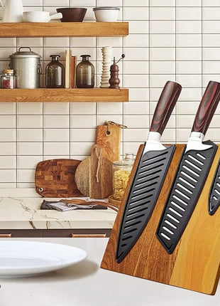 Professional Kitchen Knives High Carbon Stainless Steel Chef Knife Set,3PCS Ultra Sharp Japanese Knife with Sheath,Ergonomic Pakkawood Handle Elegant Gift Box for Home or Restaurant