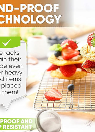 Spring Chef 10 x 15 Inch Stainless Steel Cooling Rack for Cooking & Baking - Heavy Duty Cookie Cooling Rack for Kitchen - Oven Safe - Fits Jelly Roll Pan - Dishwasher Safe