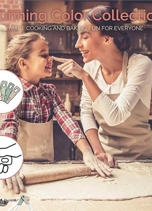 22-Piece Stainless Steel Measuring Cups and Spoons Set, Tad Dash Pinch Smidgen Drop Mini Measuring Spoons, Measuring Stick Leveler, Measurement Conversion Chart Fridge Magnet, (Country Chic)