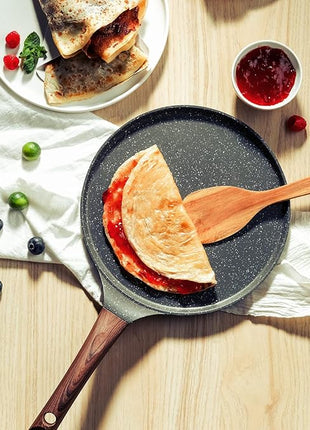 SENSARTE Nonstick Crepe Pan, Swiss Granite Coating Dosa Pan Pancake Flat Skillet Tawa Griddle 12-Inch with Stay-Cool Handle, Induction Compatible