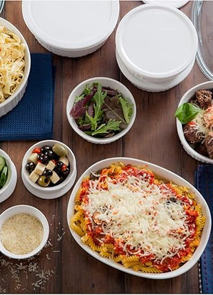 CorningWare French White 20-Pc Ceramic Bakeware Set with Lids Chip and Crack Resistant Stoneware Baking Supplies, Microwave, Dishwasher, Oven, Freezer and Fridge Safe