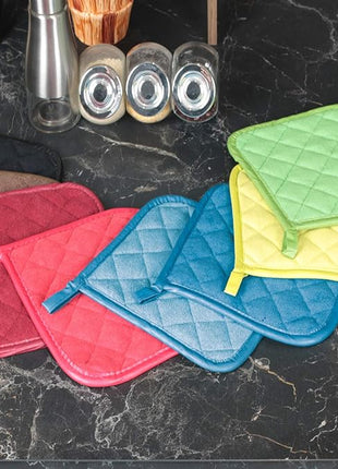 Joyhalo 6 Pack Pot Holders for Kitchen,Cotton Oven Holder with Great Heat Resistance,Non Slip Hot Pads for Kitchen Clearance,Federal Blue