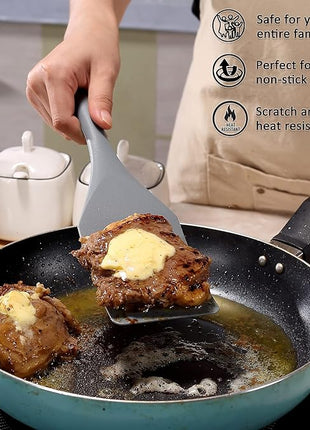 Tongjude Silicone Spurtle Set, Silicone Spatula Set, Heat Resistant Cooking Utensil for Nonstick Cookware, Serving，Baking, Whisking, Smashing, Scooping, Spreading, 8 Piece