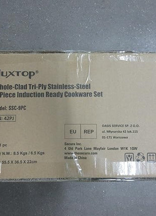 Duxtop Whole-Clad Tri-Ply Stainless Steel Induction Cookware Set, 9PC Kitchen Pots and Pans Set