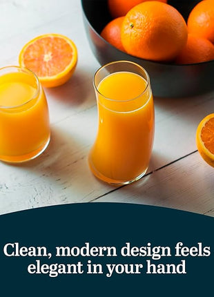 Libbey Swerve Drinking Glasses Set of 16, Dishwasher Safe, Chip Resistant Everyday Drinking Glasses, Fun and Edgy Set of Glasses for Special Events