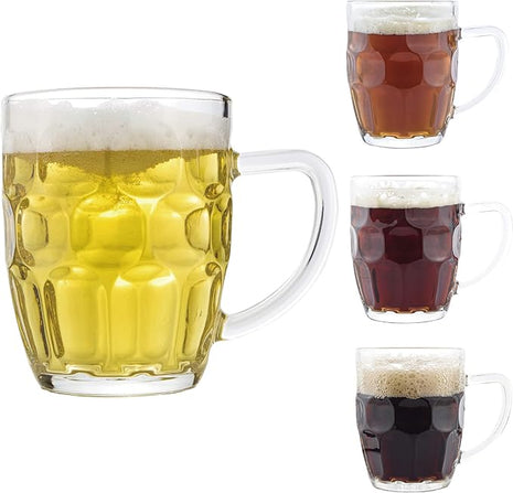 Dimple Stein Beer Mug - 20 OZ (4 Pack)