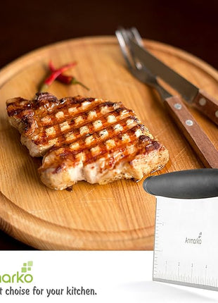 Metal Spatula Griddle Accessories Set - Griddle Scraper Flat Spatula Pancake Flipper Hamburger Turner - Metal Utensil great for BBQ Grill Flat Top Cast Iron Griddle - Commercial Grade