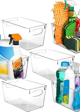 ClearSpace Clear Plastic Storage Bins – Perfect Kitchen Organization and Storage or Pantry Storage – Fridge Organizer, Pantry Organization and Clear Storage Bins, Cabinet Organizers