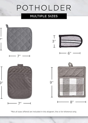 DII Double Strip Chef Kitchen Cooking & Baking Collection, Pan Handle Set, 6x3, Dark Green, 3 Piece