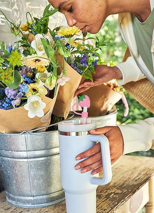 6Pc Straw Cover for Stanley Cup, Silicone Straw Topper for Stanley Cup 30&40oz with Tumblers, 10mm 0.4in Lid Accessories (Reusable)