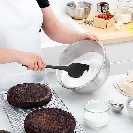 Tovolo Flex-Core All Silicone Spoonula, Tapered Edge, Ergonomic Handle, Heat Resistant