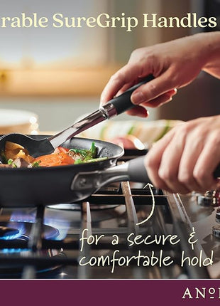 Anolon Advanced Home Hard Anodized Nonstick Frying Pan, 14.5 Inch – Large Skillet with Helper Handle, 14 Inch Nonstick Frying Pan, Durable Cookware - Moonstone