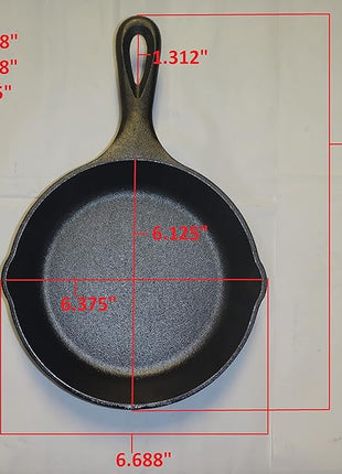 Lodge 6-1/2 Inch Cast Iron Pre-Seasoned Skillet – Signature Teardrop Handle - Use in the Oven, on the Stove, on the Grill, or Over a Campfire, Black
