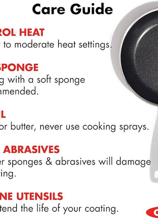 OXO 8”, 10” & 12” Non-Stick Every Day Frying Pan Set, BPA-Free Comfort Grip Silicone Handles, Dishwasher & Oven Safe, PFAS-Free Ceramic Skillets, Black