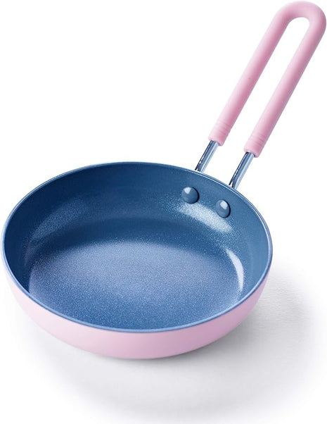 GreenPan Mini Healthy Ceramic Nonstick, 5" Round Egg Pan, PFAS-Free, Dishwasher Safe, Stay Cool Handle, Pink