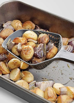 Joseph Joseph Scoop Colander Strainer Slotted Spoon, Large, Gray/Green