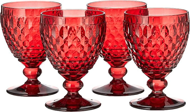 Villeroy & Boch Boston Colored Red Wine Glass, Crystal Glass, Made in Germany, 6.75 oz Capacity, Red
