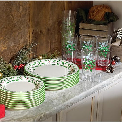 Lenox 863669 Holiday 4-Piece Melamine Dinner Plate Set, Christmas Dinnerware, Hosting (Pack of 4)