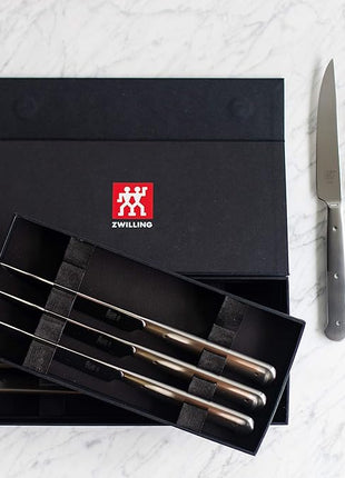 ZWILLING Porterhouse Razor-Sharp Steak Knife Set of 8 with Black Presentation Case, Gift Set