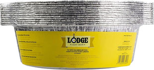 Lodge Silver 10 Inch Aluminum Foil Dutch Oven Liner - 100% Recyclable Dutch Oven Liner - Easy Camp Cooking Cleanup - 12 Pack