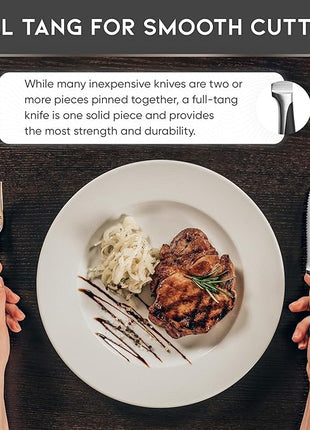 Bellemain Premium Steak Knives Set of 6, Kitchen Knife Sets with Steel Blades for Precise Cutting, Lightweight Steak Knife Set Stainless Steel & Durable, Serrated Steak Knives Dishwasher Safe