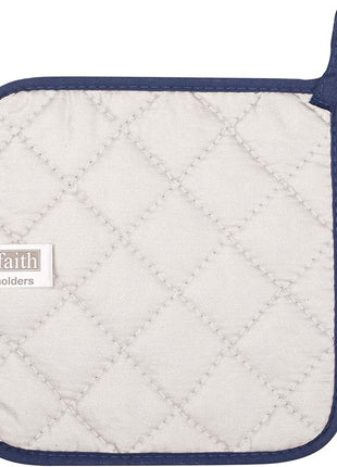 100% Cotton Kitchen Everyday Basic Terry Pot Holder Heat Resistant Coaster Potholder for Cooking and Baking Set of 5 Dark Blue