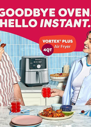 Instant Pot 4QT Vortex Plus 6-in-1 Mini Air Fryer, Custom Program Options, Crisps, Broils, Roasts, Dehydrates, Bakes, Reheats, 100+ In-App Recipes, Stainless Steel,4 Quarts