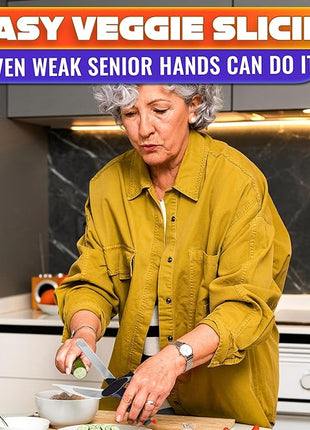 2 in 1 Kitchen Scissors for Food – Stainless Steel Blade & Plastic Cutting Board Scissors with Safety Lock | 9.6" Tomato Knife, Fruit & Vegetable Cutter – Easy-to-Use Kitchen Shears for Meat, Cheese