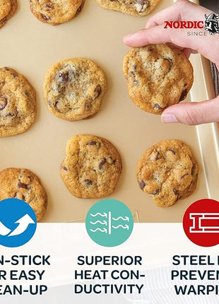 Nordic Ware Naturals Aluminum NonStick Baker's Quarter Sheet Small, Gold