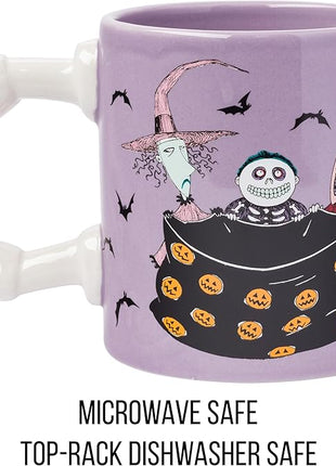 Silver Buffalo Disney Nightmare Before Christmas Featuring Lock, Shock, and Barrel Tub 3D Sculpted Handle Ceramic Mug, 20 Ounces