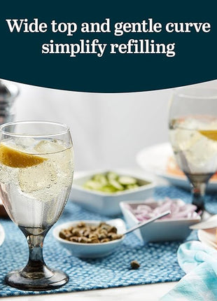 Libbey Classic Smoke Goblet Beverage Glasses, Set Of 6 Timeless Goblet Drinking Glasses - Dishwasher-Safe Glass Goblets for Wines, Smoothies & More