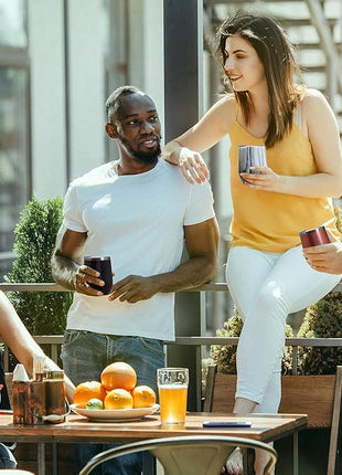 MEWAY 12oz/12 Pack Wine Tumbler Glasses with Lid - Stemless Double Wall Vacuum Stainless Steel Glitter Tumbler - Keeping Cold & Hot Cup for Coffee,for Women(Gradient Pink,Set of 12)