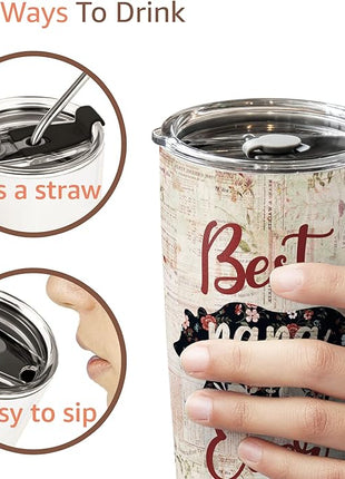 Macorner Mothers Day Gift for Nana & Mom From Daughter, Son for Grandma - Stainless Steel Bear Tumbler 20oz for Women