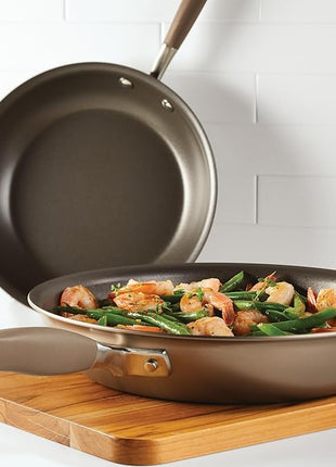 Anolon Advanced Home Hard-Anodized Nonstick Skillets (2 Piece Set- 10.25-Inch & 12.75-Inch, Bronze)