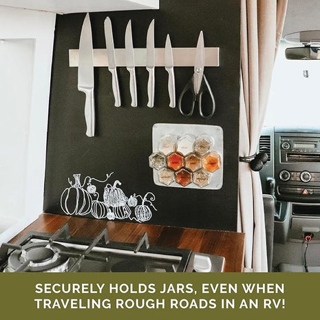 Gneiss Spice Stainless Finish Wall Plate Base for Magnetic Spice Jars, Small 6x8 Inches (Jars Not Included)