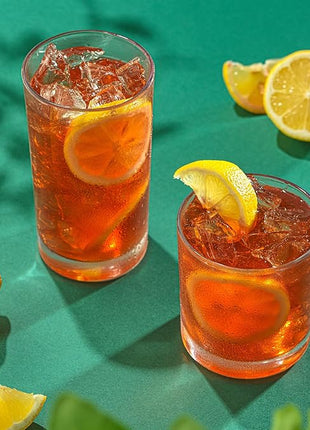 JoyJolt Alain Drinking Glasses Set of 8 Glass Tumblers. Highball 14oz Bar Glasses and Lowball 10oz Rocks Glasses Set. Cocktail, Juice, Whiskey Glasses or Water Glasses. Kitchen or Bar Glassware Set