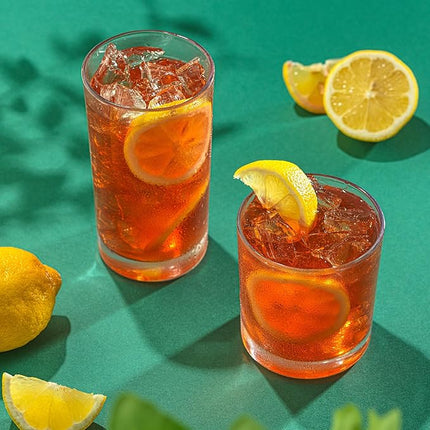 JoyJolt Alain Drinking Glasses Set of 8 Glass Tumblers. Highball 14oz Bar Glasses and Lowball 10oz Rocks Glasses Set. Cocktail, Juice, Whiskey Glasses or Water Glasses. Kitchen or Bar Glassware Set