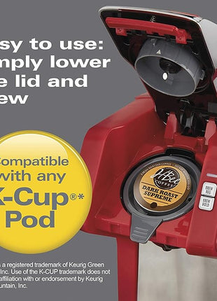 Hamilton Beach 49945 FlexBrew Single-Serve Coffee Maker Compatible with Pod Packs and Grounds, 1 Cup, Red