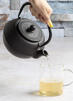 Primula Black Hammered 40 Ounce Cast Iron Teapot